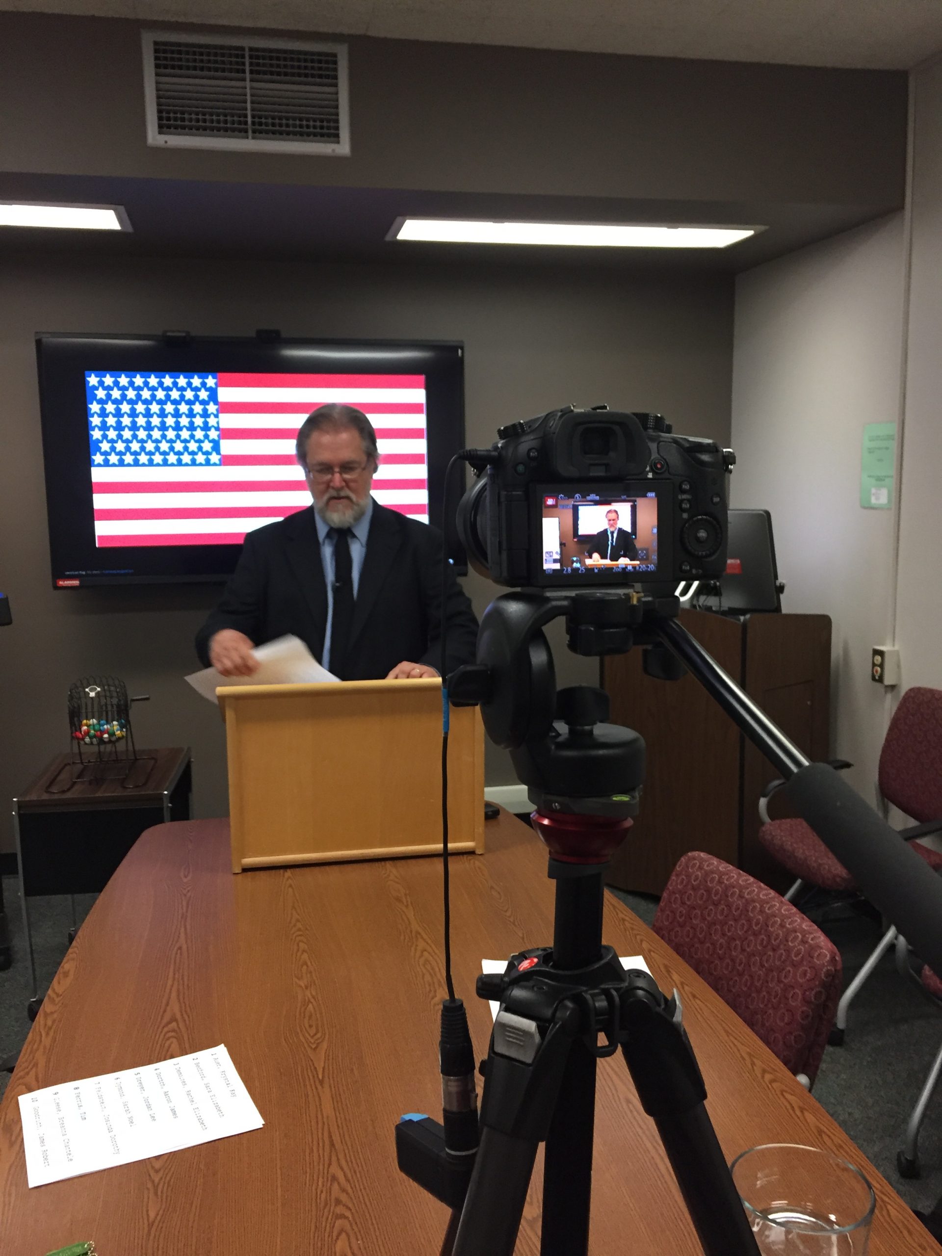 Speaker In The Video Taking A Break Between Takes